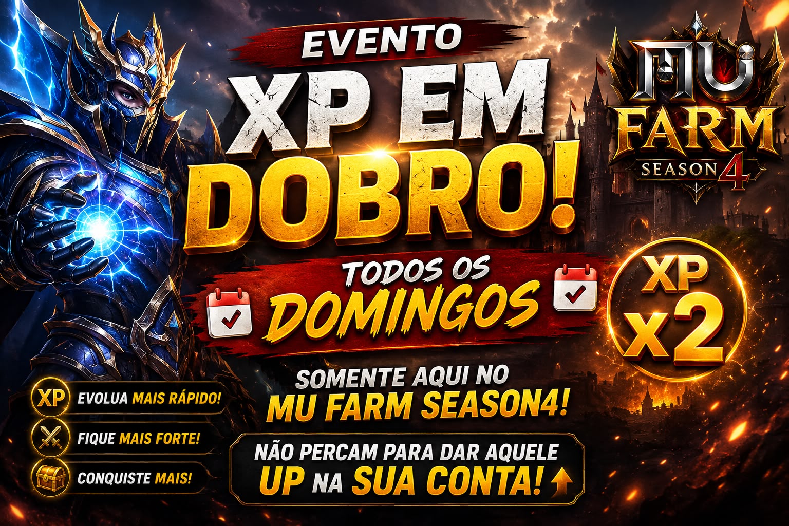 Xp em dobro aos domingos